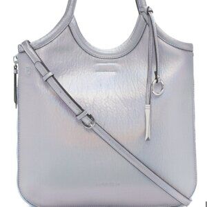 NWT Calvin Klein Gray Leather Exspandable Tote Bag